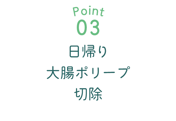 Point03　日帰り大腸ポリープ切除